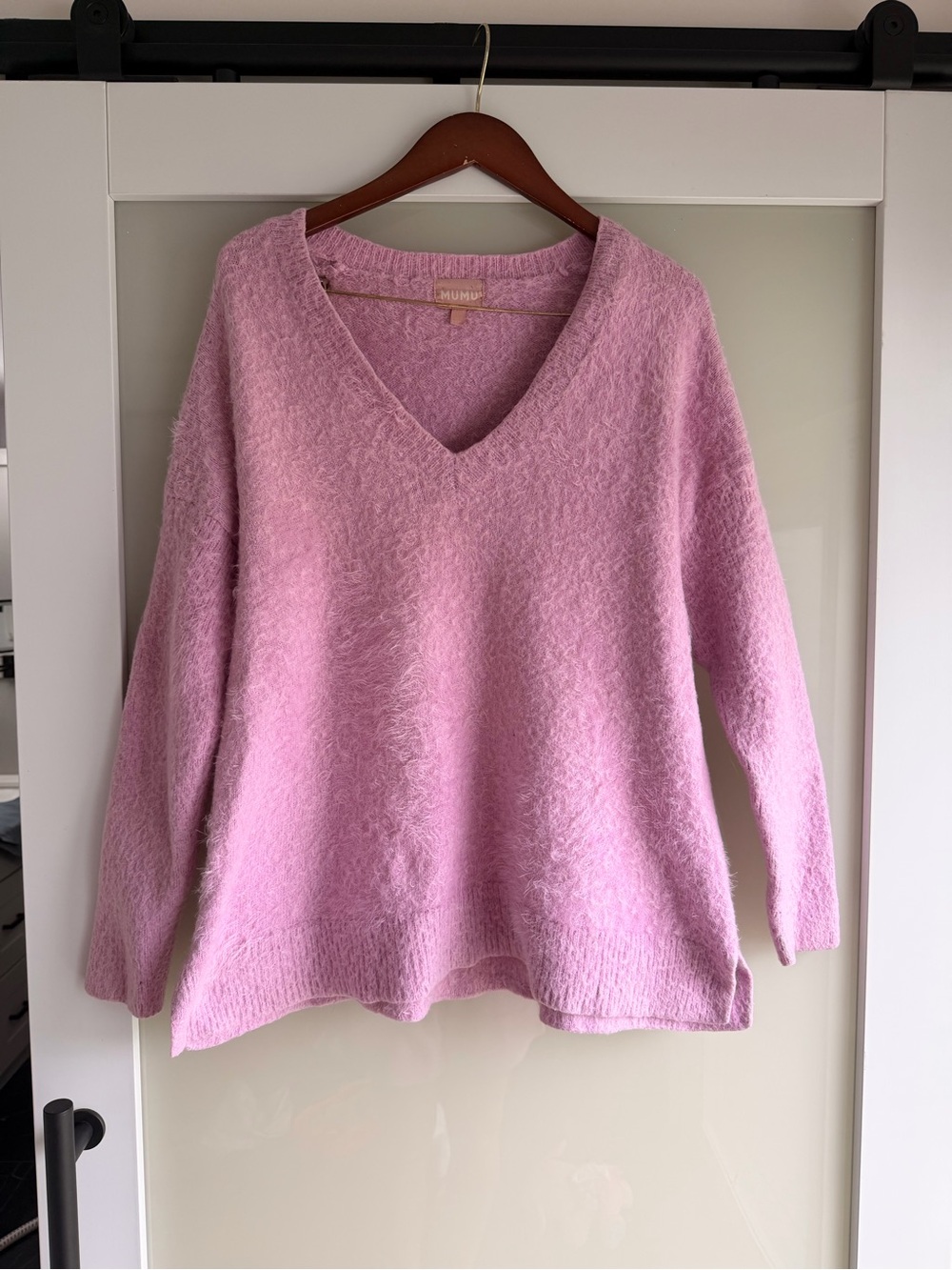 Dreamy pink fuzzy knit sweater—ultra-soft, cozy & effortlessly chic! - Picture 4 of 9